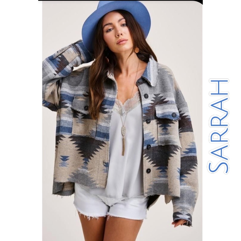 Last 1  L then sold out New Bohemian Aztec Southwest Sedona High Low Jacket - Picture 3 of 12